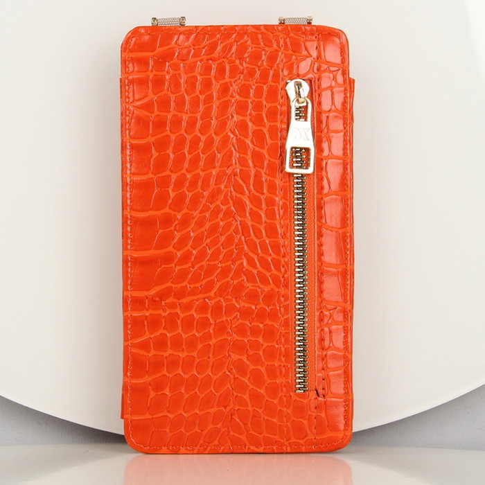Zoozie Bags Bolso Cruzado de Piel para Teléfono con Monedero y Tarjetero, Naranja